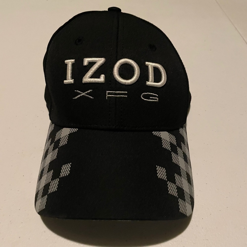 IZOD XFG Golf Checkered Brim Adjustable Strapback Performance Hat Cap Men's OSFA